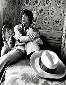 Bedroom Prints: MICK JAGGER in his hotel bedroom on ROLLING STONES TOUR, VIENNA, AUSTRIA - 1973