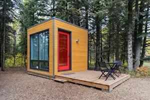 A Micro-cube, tiny house, Riding Mountain National Park, Manitoba, Canada