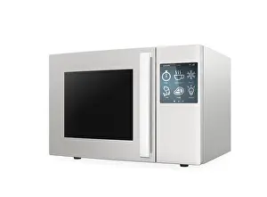 Apps Prints: Microwave oven with touch screen isolated on white background