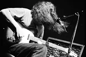 Black And White Photography Prints: Mike Houser on guitar at The Warfield in San Francisco