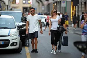 Milan, Aida Yespica and boyfriend Giuseppe Lama shopping before the GF vip A few hours after departure to attend the Great VIP Brother