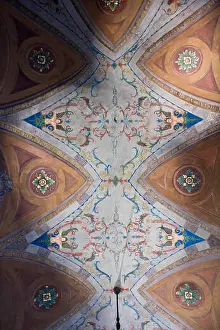 Ancient Art Prints: MILAN, ITALY - APRIL 16 2015: Majestic frescoes on the ceiling of Palazzo Litta in Milan