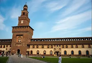 Castello Prints: Milan, Italy - June 07, 2024: The residence of the dukes of Milan of the Sforza dynasty in Milan