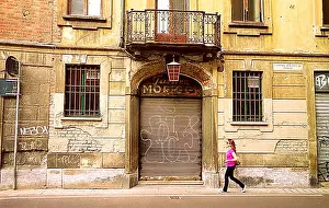 Yellowish Prints: Milan street view and old building