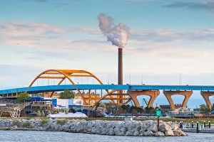 Milwaukee Prints: Milawuakee, Wisconsin, USA at Hoan Bridge and Lake Michigan