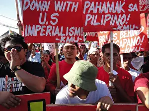 Manila Prints: Militant protesters holding placards