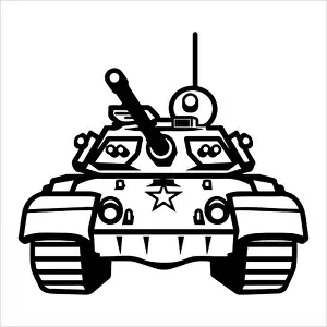 Armored Prints: Military Tank icon or modern line symbol