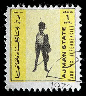 Postage Stamp Prints: Military uniform, postage stamp, Ajman, 1972