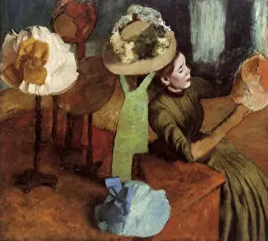 Headwear Prints: The Millinery Shop, Degas, Edgar