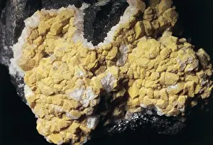 Mineralogy Prints: Minerals: Greenockite (Cadmium Sulfide - United Kingdom - Dumfriesshire)