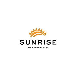 Sprout Prints: Minimalist Colorful SUNRISE thorn Logo design