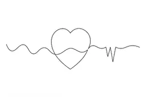 Love Emotion Prints: Minimalist Heart with Wings Single Line Art Romantic Continuous Line Drawing Vector