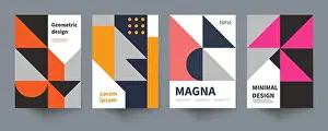 Concept Art Prints: Minimalistic geometric poster, minimal cover template