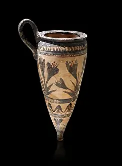 Still Life Prints: Minoan pconical rhython with lilies decoration made in Minoan Crete