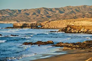 Beachfront Prints: Mirador La Pared from the beach Playa de la Pared in the evening sun