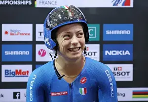 Sprint Prints: Miriam Vece from Italy at the 2022 UCI Track Cycling World Championships in Saint-Quentin-en-Yvelines (France)