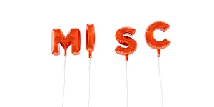 Wording Prints: MISC - word made from red foil balloons - 3D rendered