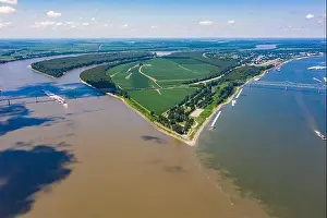 Mississippi River Prints: Mississippi-Ohio River Confluence, Cairo, Illinois, USA