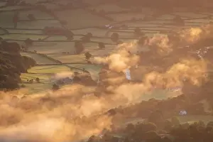 Typically Prints: Mist floating over the Usk Valley at dawn
