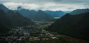 Green Hills Prints: Misty mountains surround the lush valleys of Hoa Binh City and Mai Chau, Vietnam