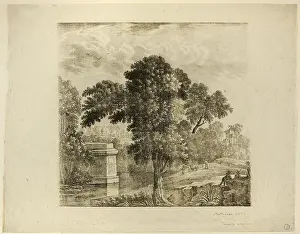 1802 Prints: Mitterer. Landscape with Tree. 1802. France. Lithograph in black on paper