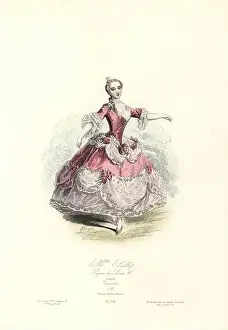Fashions Prints: Mlle. Salle, reign of Charles XV, 1730