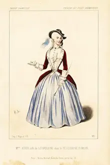 Comical Prints: Mme. Atier or Anne Suzanne Potier as Leopoldine in Le Telegraphe D'Amour by Masson/Thomas
