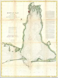 Undersea Prints: Mobile Bay, Alabama. English: This is an uncommon 1856 U