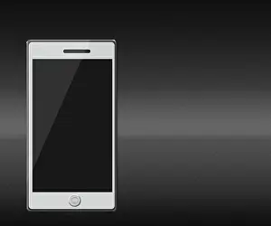 Touchscreen Prints: Mobile Smart Phone with Black Screen on Carbon Background
