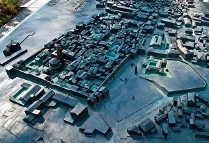Split Prints: Model of Emperor Diocletian's palace displayed on the waterfront of Split, Croatia