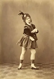 Fashion Model Prints: A model wearing a short skirt, Italy 1880