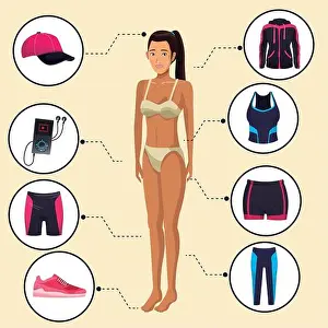 Leggings Prints: Model woman with fitness clothes