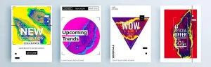 Social Prints: Modern abstract covers set, minimal covers design