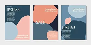 Blog Prints: Modern abstract design templates with organic shapes in pastel colors