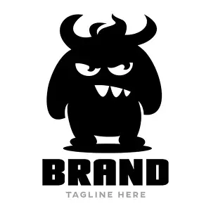Buffalo Prints: Modern black monster logo. Vector illustration