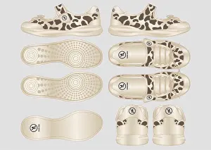 Trainers Prints: Modern Casual and Fashionable Women's Sneakers Vector Artwork