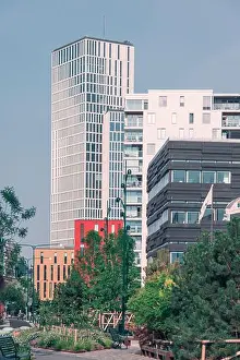 Condo Prints: Modern high rise buildings in downtown Malmö Sweden during summer