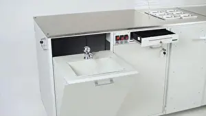 Stove Prints: Modern kitchen interior with electric. Clip. Futuristic kitchen set