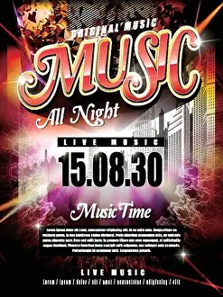modern music festival poster design template with abstract background