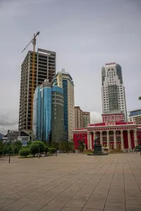 Mongolia Prints: Modern and old (Russian) architecture in the center of Ulaanbaatar