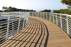 Directly Above Prints: A modern pedestrian bridge over the highway from the Technion University to the nature reserve