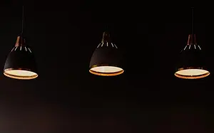 Chandelier Prints: modern pendant lights in loft style. three hanging lamps