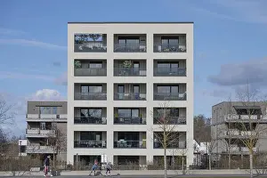 Dwellings Prints: Modern residential building in the new Hubland residential area
