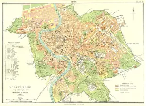 Enlargement Prints: MODERN ROME: Scheme for enlargement of city 1885.Britannica 9th edition 1898 map