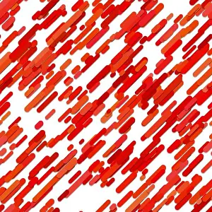 Seamless Background Prints: Modern seamless chaotic diagonal stripe pattern background - vector graphic from red rounded stripes on white