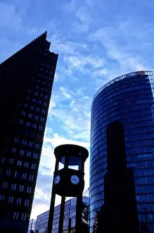 Berlin Germany Prints: Modern skyscrapers on Potsdamer Platz former site of part of the Berlin Wall Berlin Germany