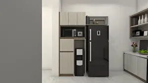 Dispenser Prints: Modern Storage Cabinet Design for Dispenser and Refrigerator