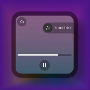 Podcast Prints: Modern and stylish music player user interface featuring a purple gradient background
