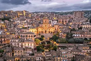 Modica, Sicily, Italy with the Cathedral of San Giorgio at twilight