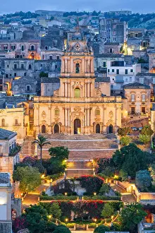 Modica, Sicily, Italy with the Cathedral of San Giorgio at twilight